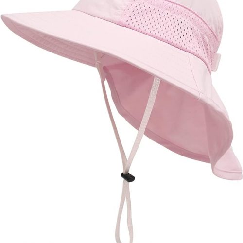 Pink toddler uv sun hat